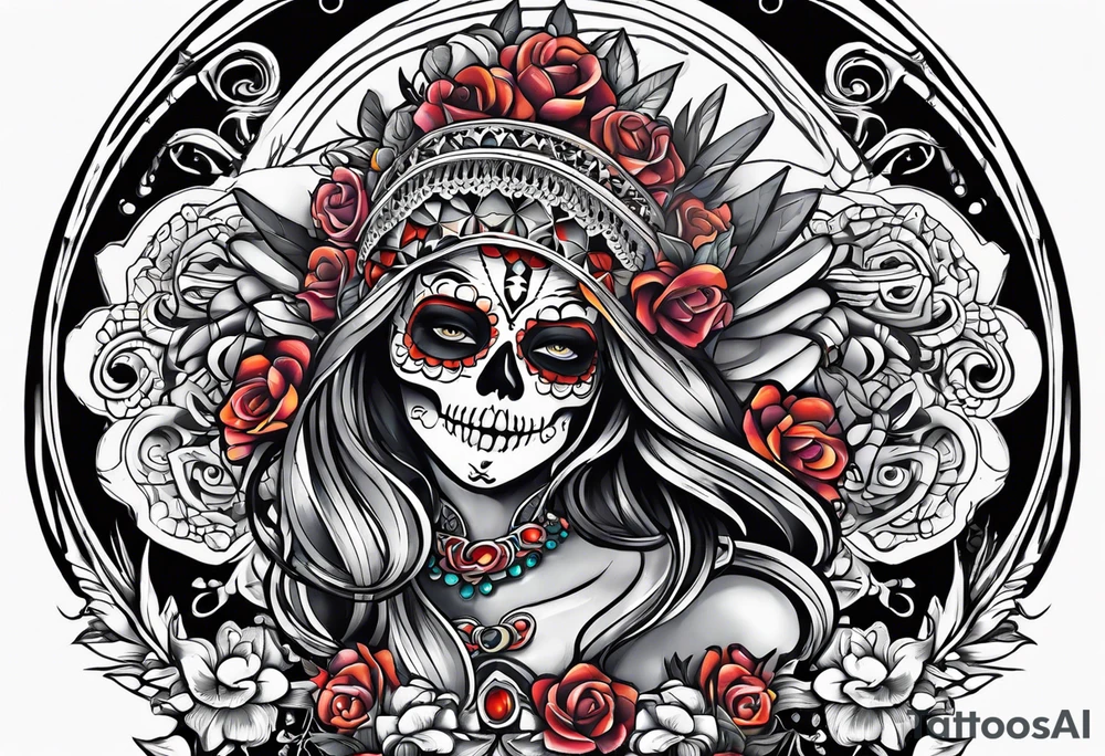 Mexico day of dead tattoo idea