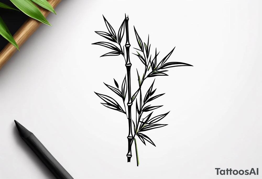 small bamboo tattoo idea