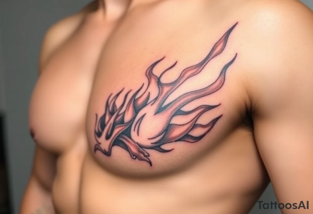 huge and large powerfull flames tattoo idea