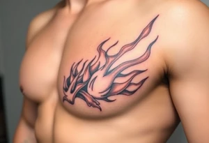 huge and large powerfull flames tattoo idea
