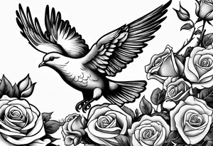 Dove and roses tattoo idea