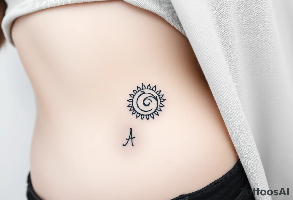Create a tattoo that writes the Hindi word "Anichya" with A in English n rest in pali. circle or spiral, which represents the cyclical nature of life and death tattoo idea
