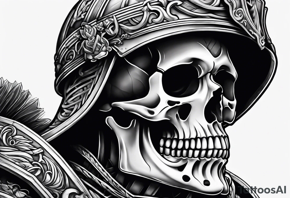 Roman soldier skeleton tattoo idea