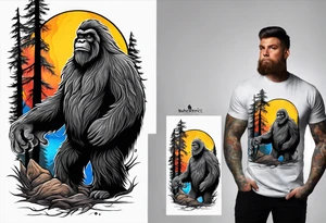 bigfoot holding a baby bigfoot tattoo idea