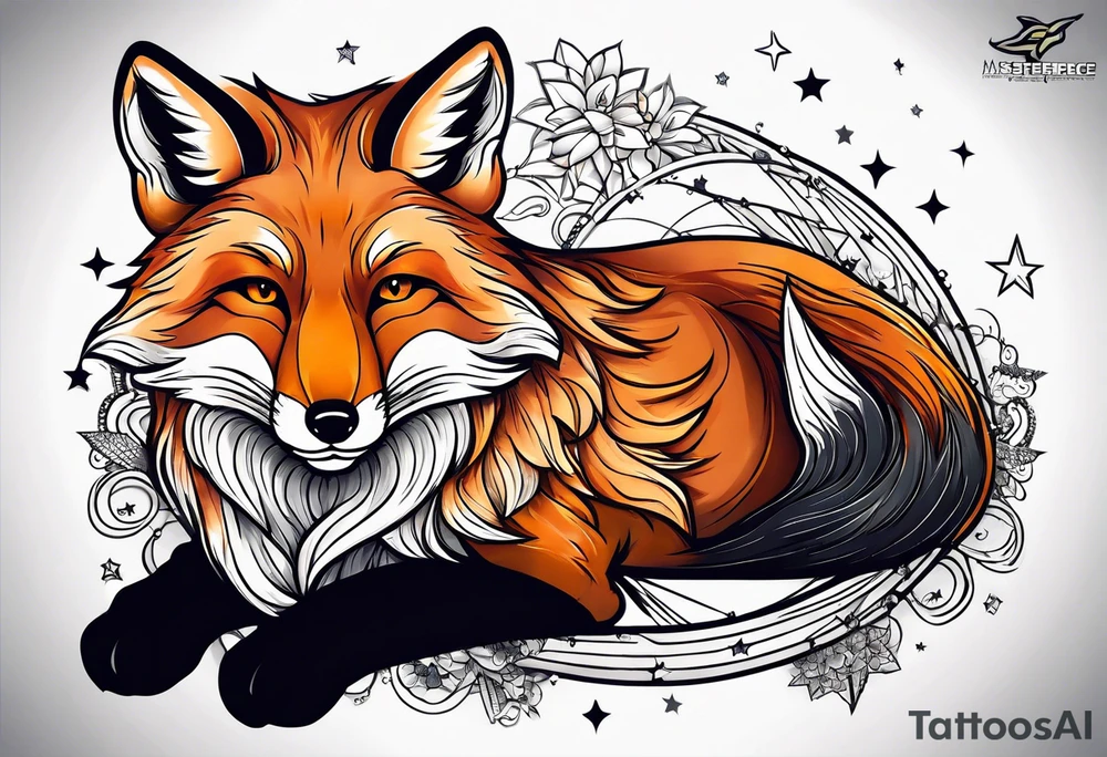 fox who look up the stars tattoo idea