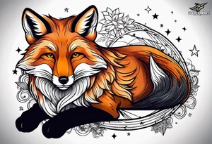 fox who look up the stars tattoo idea