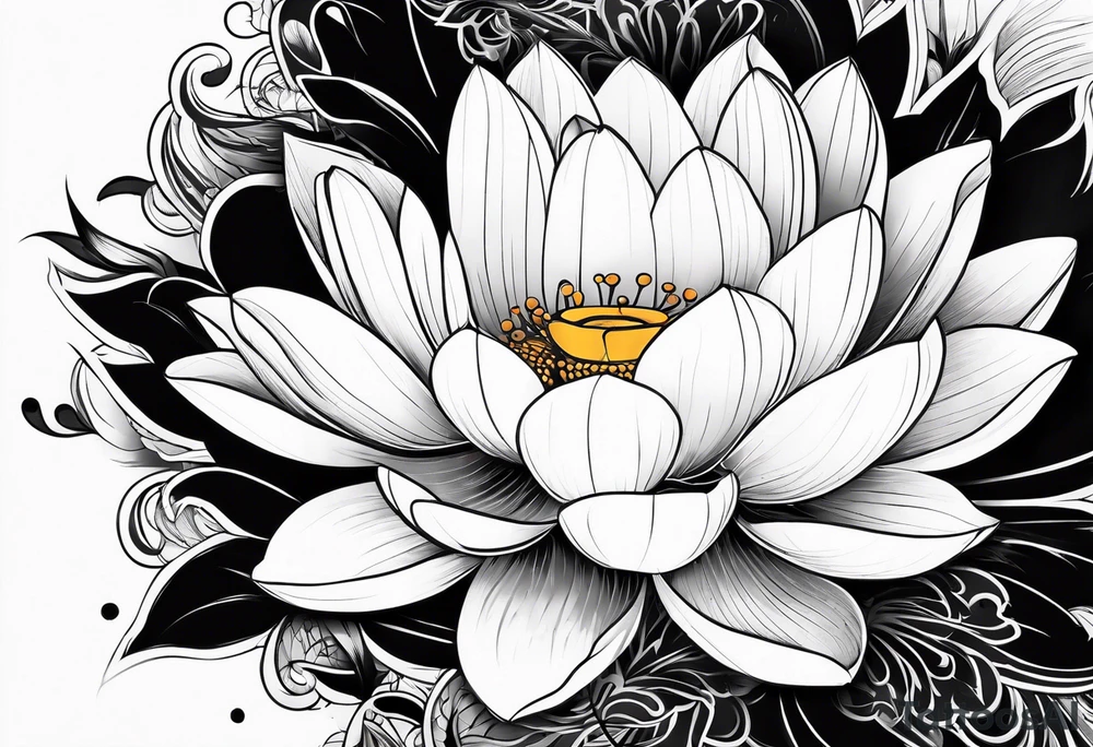 lotus flower in japanese tattoo style tattoo idea
