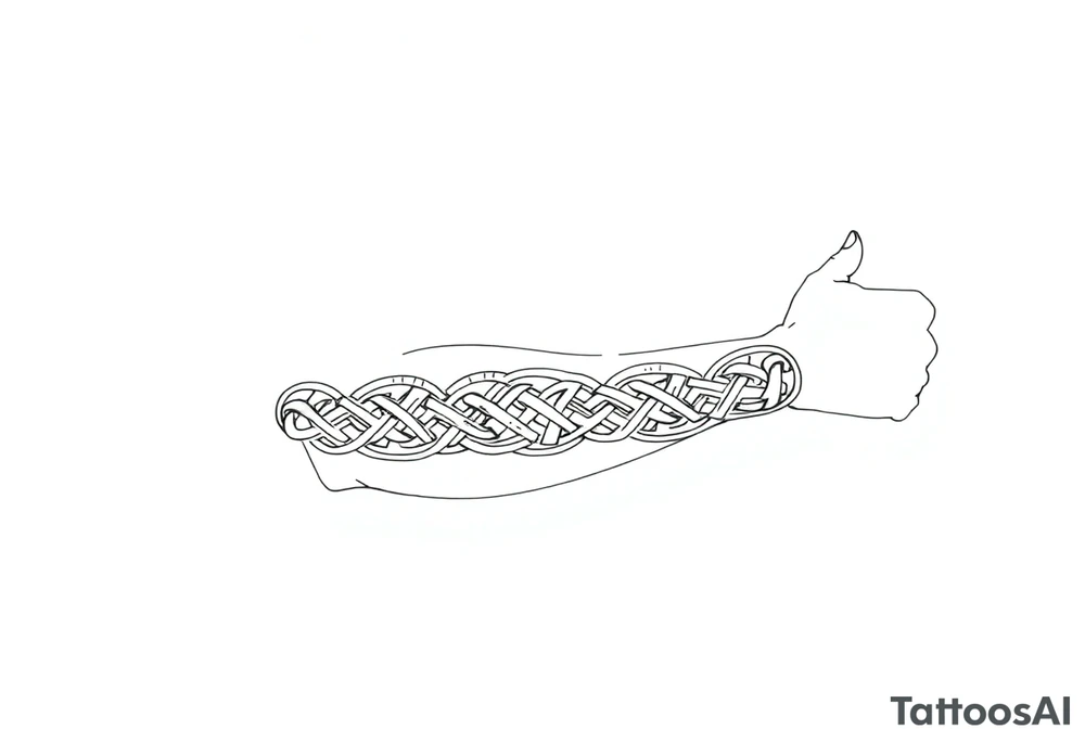 Celtic tribal pattern
and bands black and white shading full sleeve simple tattoo idea