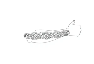 Celtic tribal pattern
and bands black and white shading full sleeve simple tattoo idea