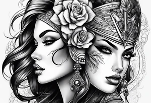 Modern sketches tattoo idea