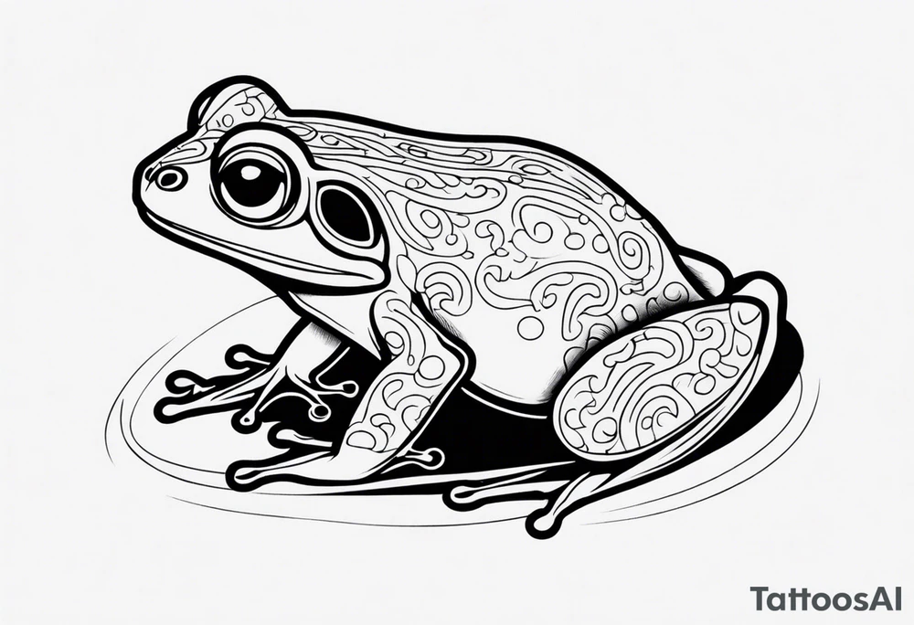 a psychedelic frog tattoo idea