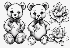 Lily teddy bear tattoo idea