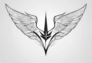 Wings with freedom symbol, Jedi symbol tattoo idea