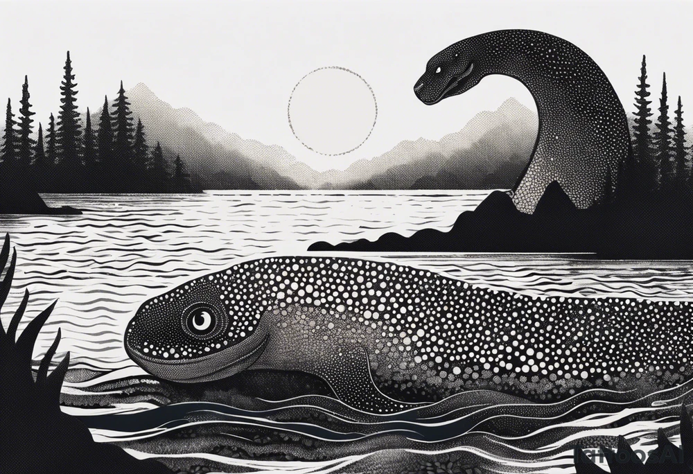 Lake monster tattoo idea