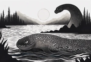 Lake monster tattoo idea