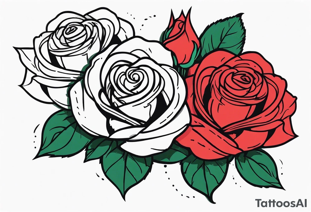 Roses made of money tattoo idea