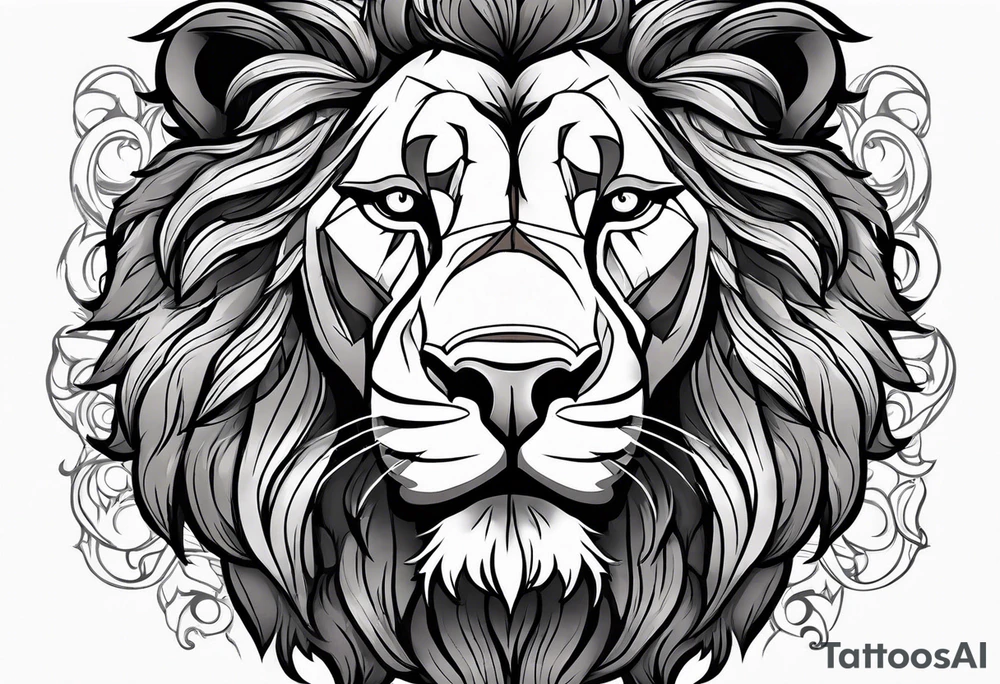 Old lion bodybuilder tattoo idea