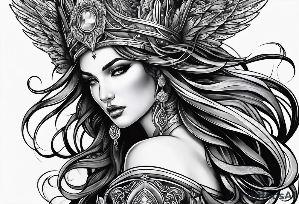 the goddess of vengeance tattoo idea