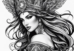 the goddess of vengeance tattoo idea
