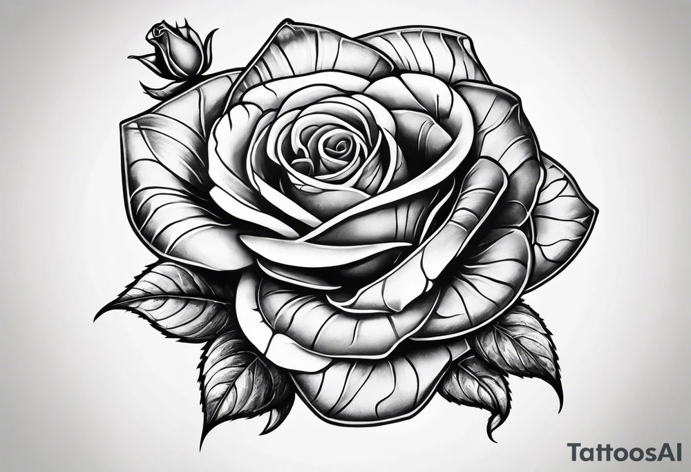 Snake wrapped around a rose stem tattoo idea