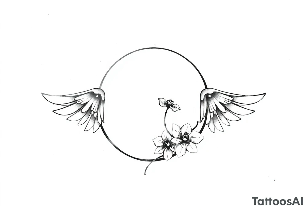 Infinity loop with wings and a small orchid tattoo idea Infinity loop with wings and a small orchid tattoo idea