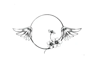 Infinity loop with wings and a small orchid tattoo idea