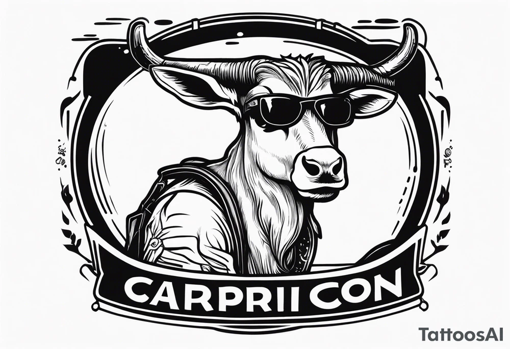 capricorn with sunglasses and a shotgun tattoo idea