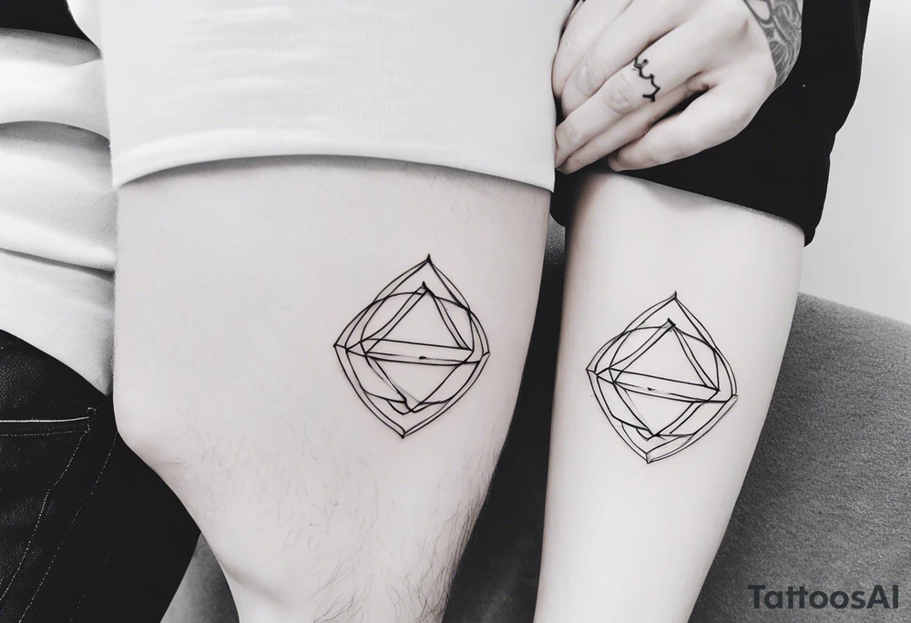 small symbol for male twins on ankles tattoo idea