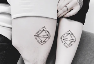 small symbol for male twins on ankles tattoo idea