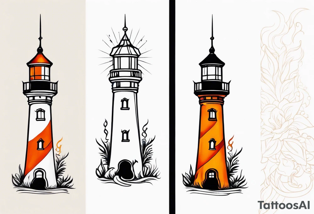 Leuchtturm Seil 
Feuer tattoo idea