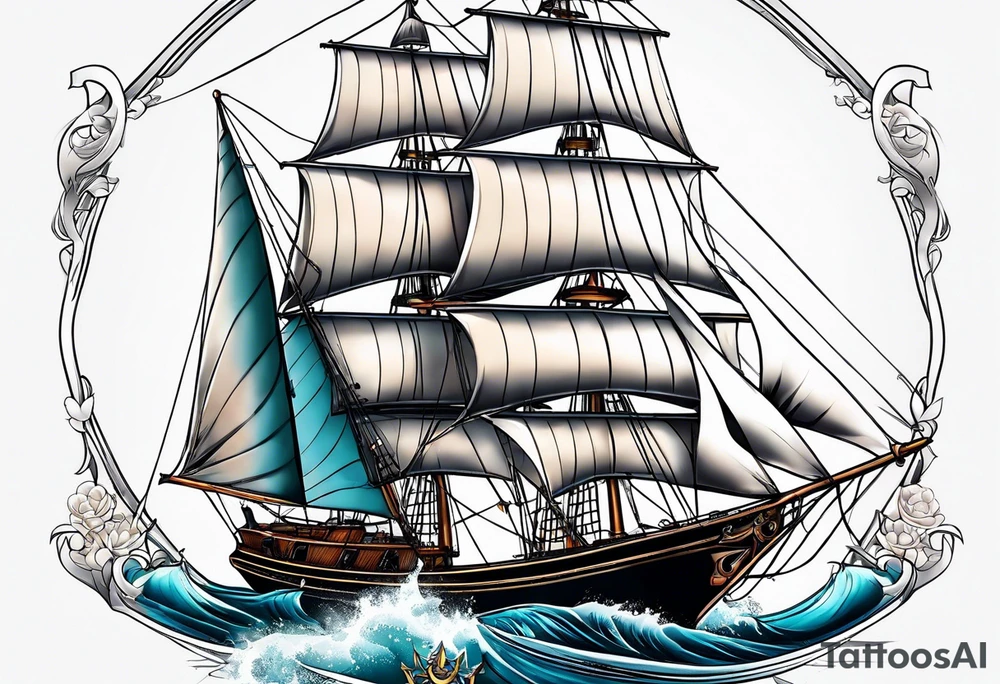 Sail boat tattoo idea