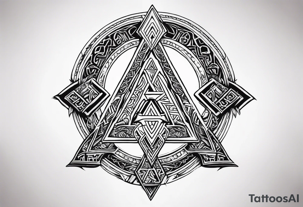 Valhalla sword
dragon axe Valknut helm of awe tattoo idea