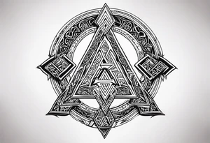 Valhalla sword 
 dragon axe Valknut helm of awe tattoo idea