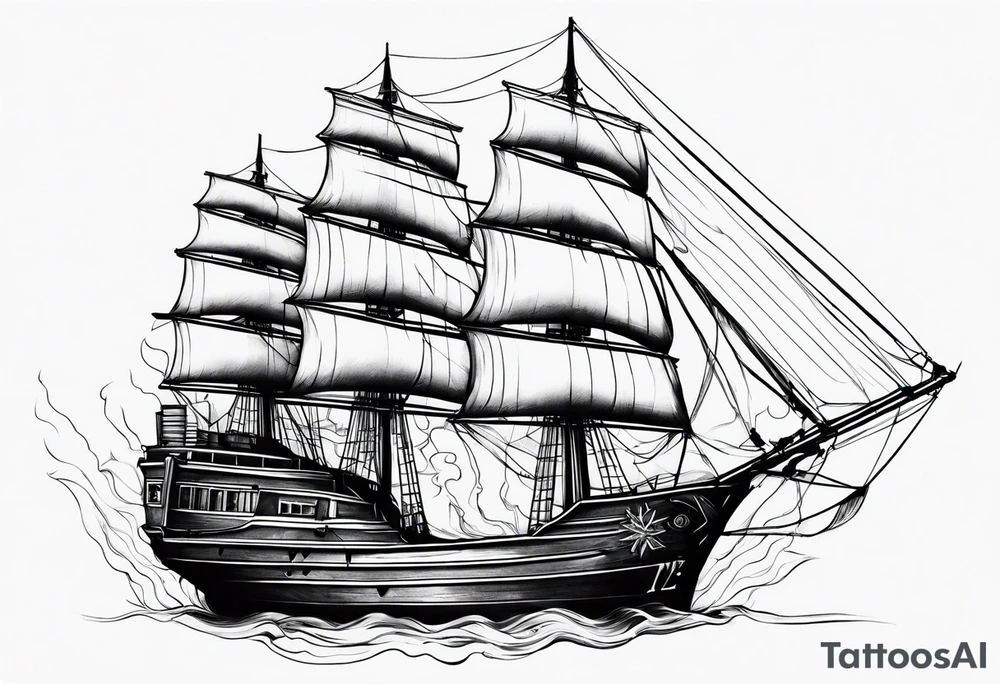 Barco destrozado tattoo idea