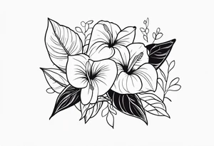 Bouquet d’oeillets et d’anthurium tattoo idea