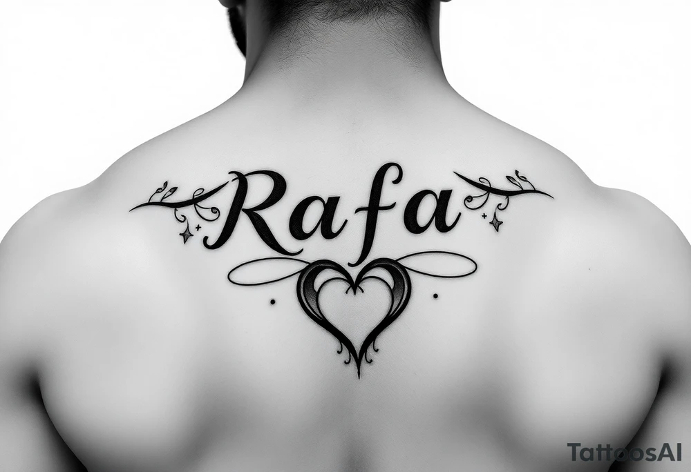 Name rafa with a heart under the boobs tattoo idea