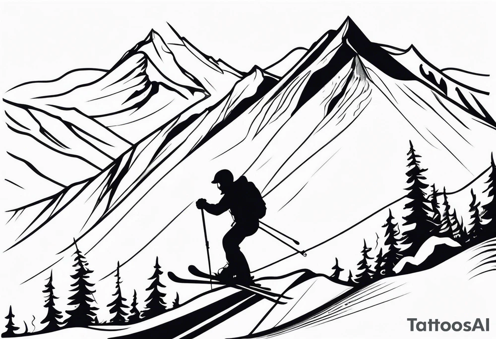skiing tattoo idea