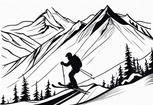 skiing tattoo idea