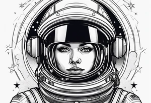 astronaut in space tattoo idea