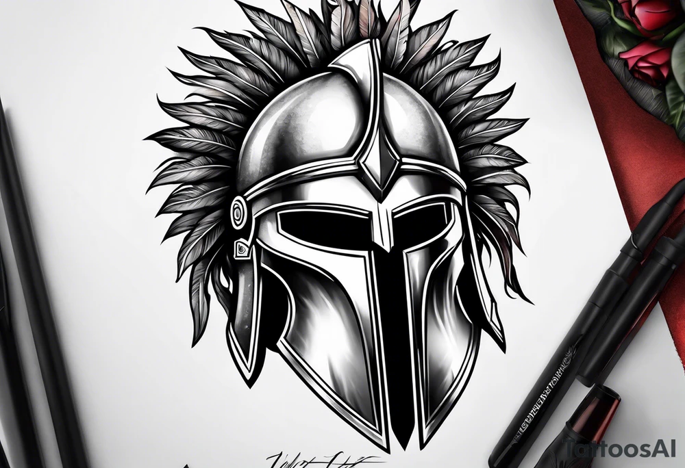 Spartan helmet tattoo idea
