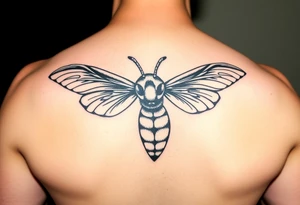 Angry hornet flying with arched body tattoo idea