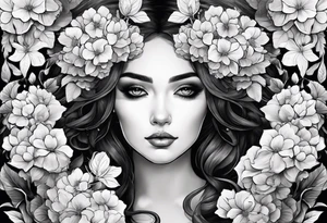 Heavy is the head, macabre,hydrangeas tattoo idea