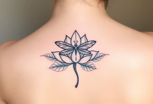 Lotus with dragonfly tattoo idea