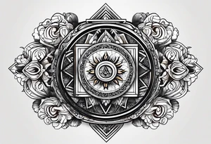 free masonry symbol , rectangle tattoo idea