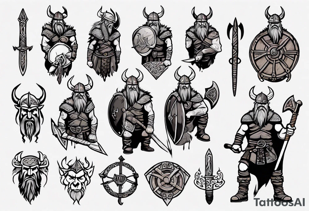 viking warrior tattoo idea