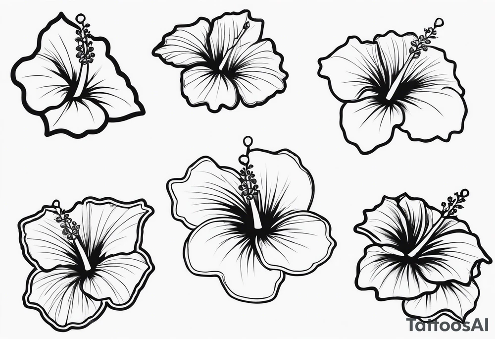 Hibiscus flowers tattoo idea