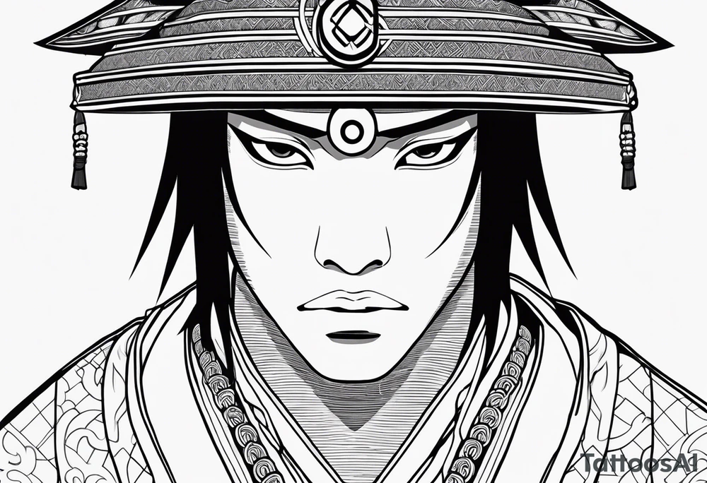 Itachi uchiha with samurai costume tattoo idea