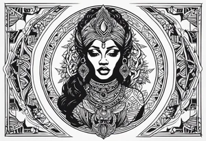 Black Goddess of sativa tattoo idea