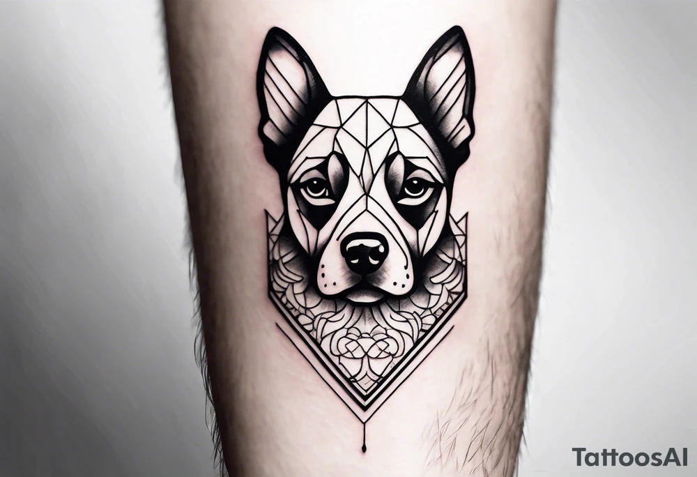 Create a small tattoo with my dogs face in the center of his paw tattoo idea