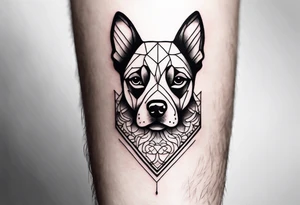Create a small tattoo with my dogs face in the center of his paw tattoo idea